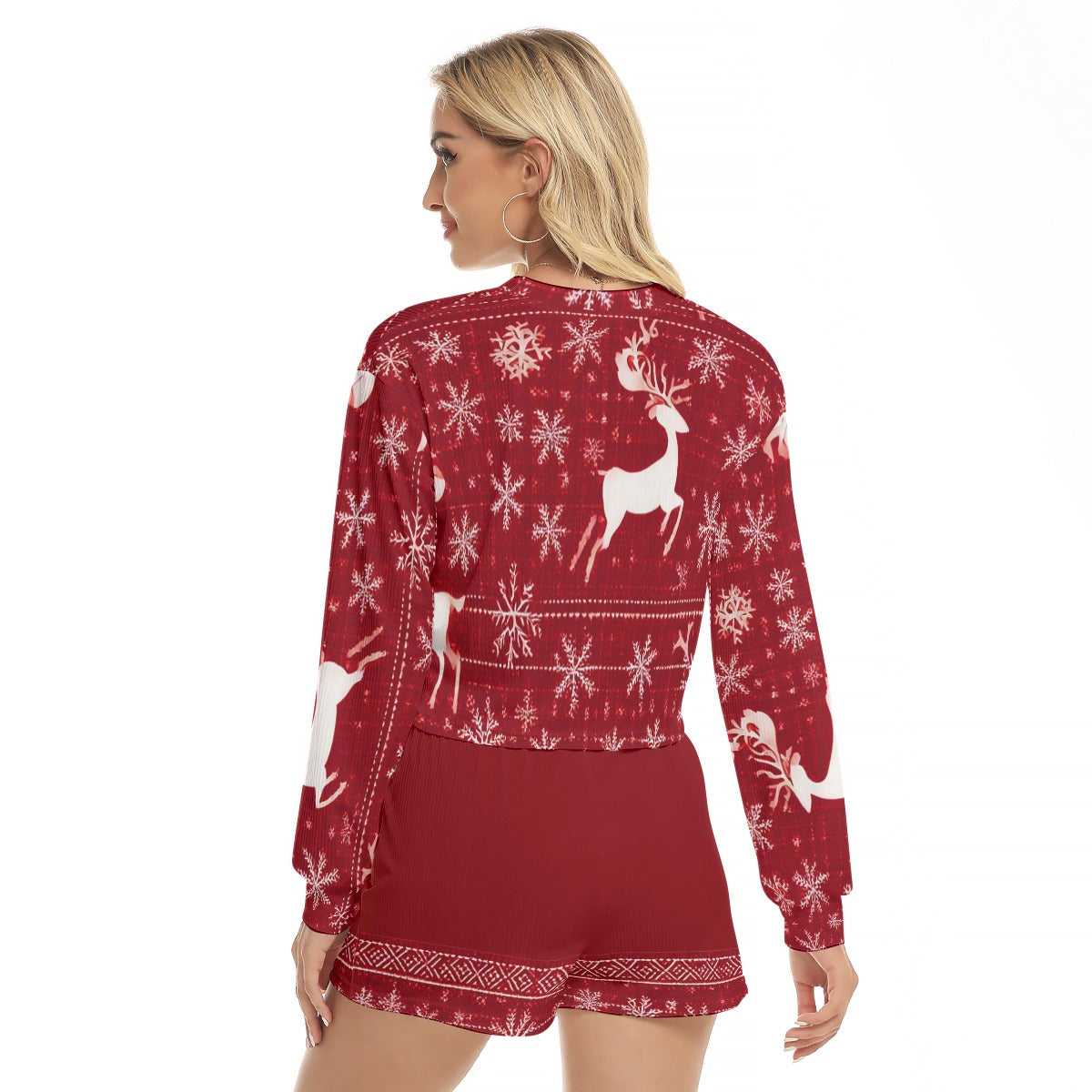 Women's Christmas Cropped Sweatshirt And Shorts Set. Christmas Partywear. From WickedYo.